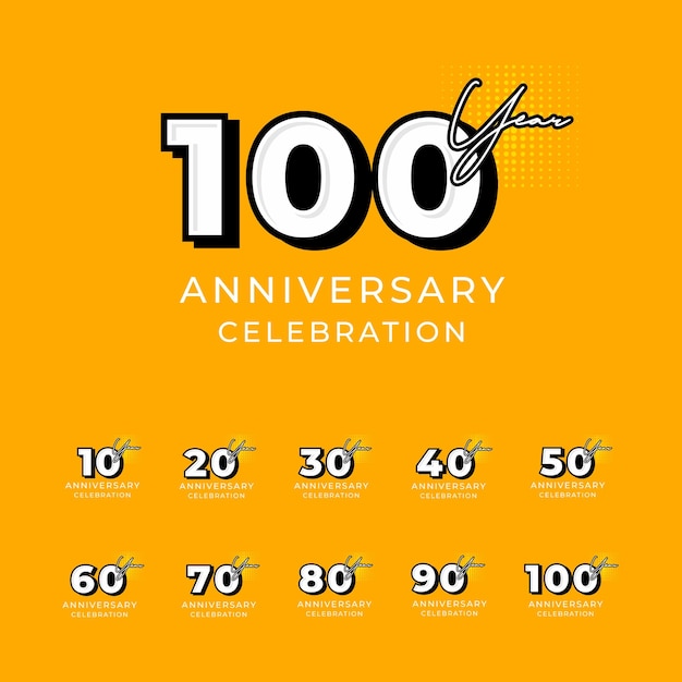 Establezca los números del año de celebración del aniversario del vector