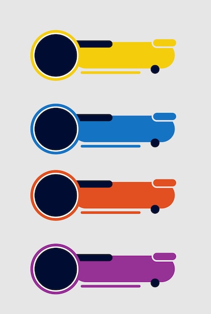 Establezca pestañas infográficas coloridas Vector de diseño