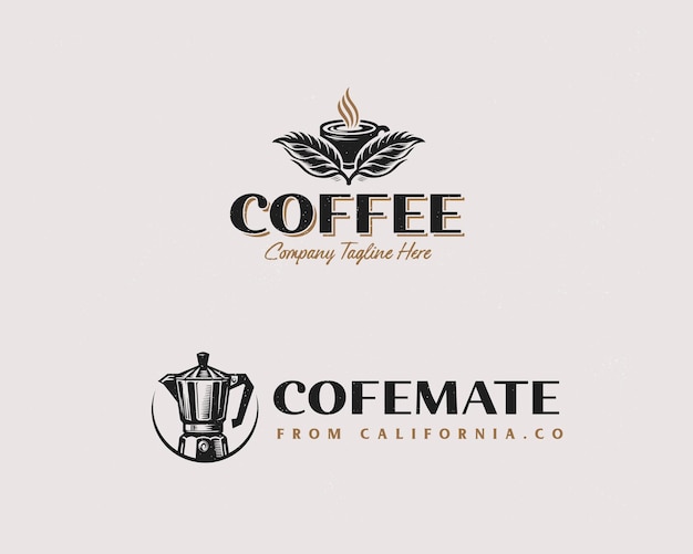 Establezca una plantilla de logotipo vintage de Coffee Barista para una empresa de alimentos y bebidas