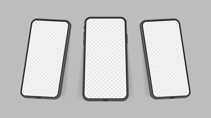 Vector establezca una plantilla realista de maqueta de teléfono inteligente con pantalla en blanco para infografías o presentación interfaz de diseño de interfaz de usuario ilustración vectorial