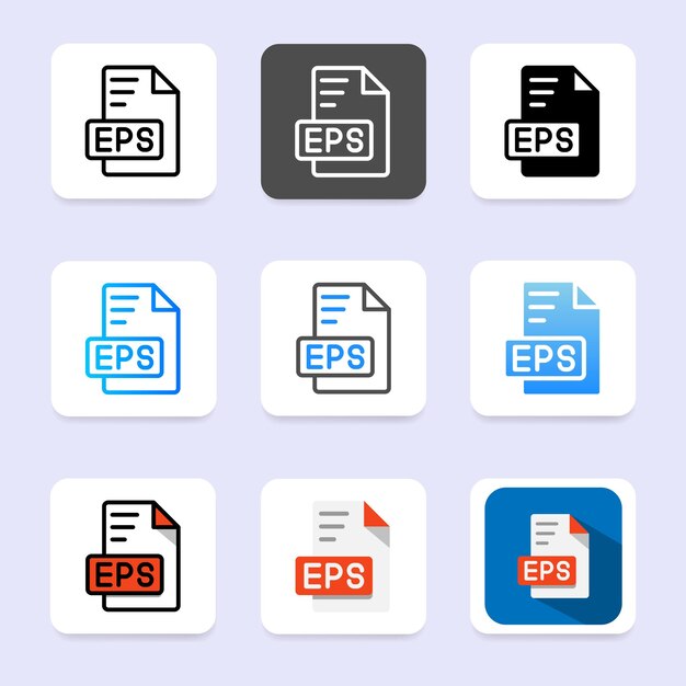 Establezca el tipo de archivo eps, el formato del icono, la extensión y el diseño del documento