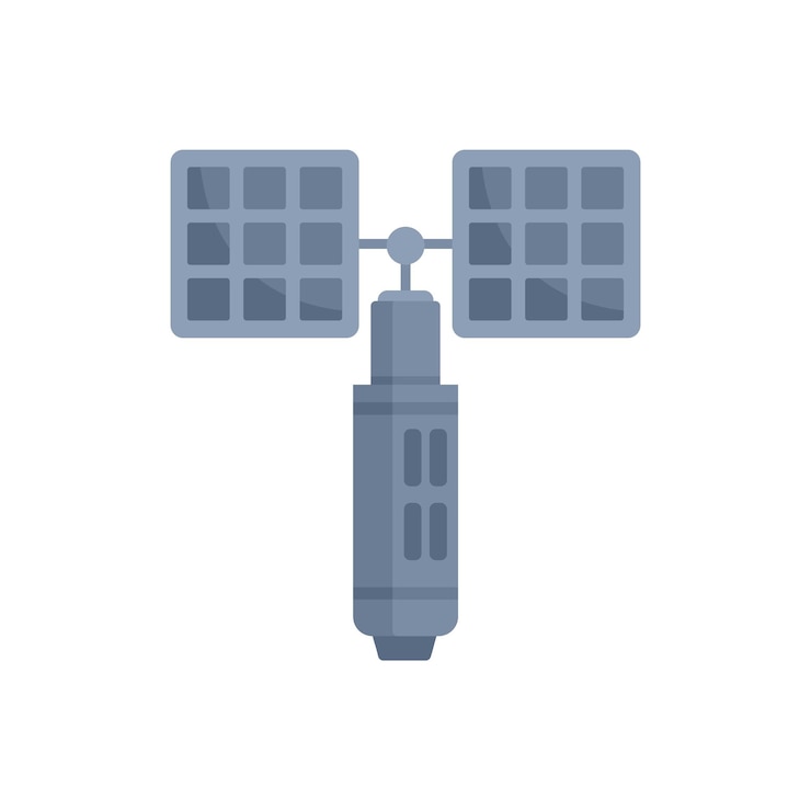 Vector estación espacial base icono vector plano galaxia planeta nave espacial colonia nave aislada