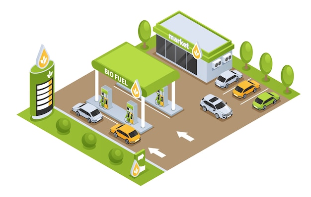 Estación de recarga de biocombustibles y electricidad
