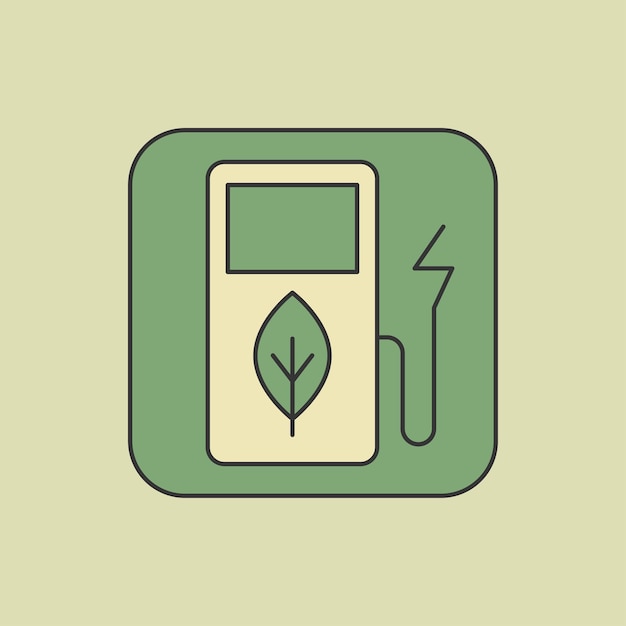 Estación de servicio de automóviles verdes