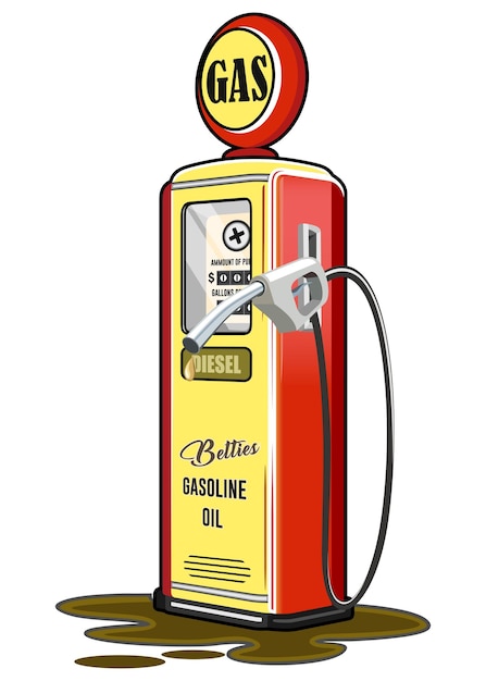 Estación de servicio de retro vector5
