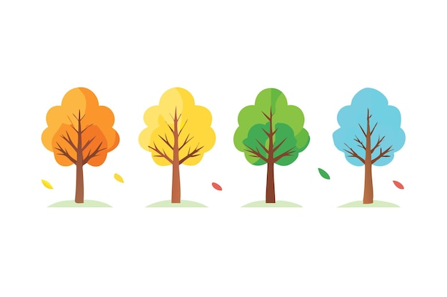 Estaciones del vector del árbol