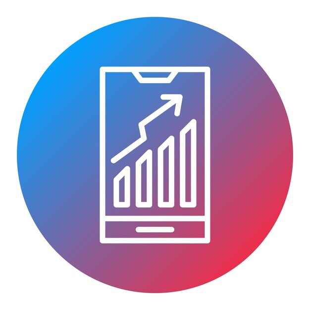 Estadísticas en la imagen vectorial del icono de la celda Se puede utilizar para el comercio