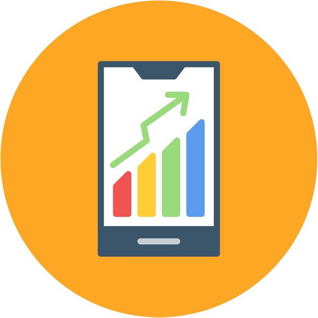 Estadísticas en la imagen vectorial del icono de la celda Se puede utilizar para el comercio