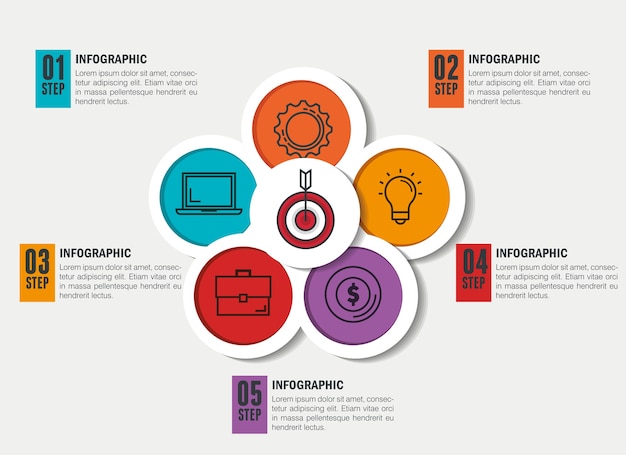 Estadísticas de infografía con elementos de negocios