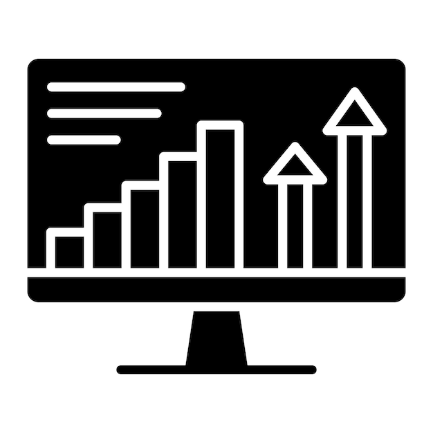 Estadísticas del sitio web Glyph Ilustración negra sólida