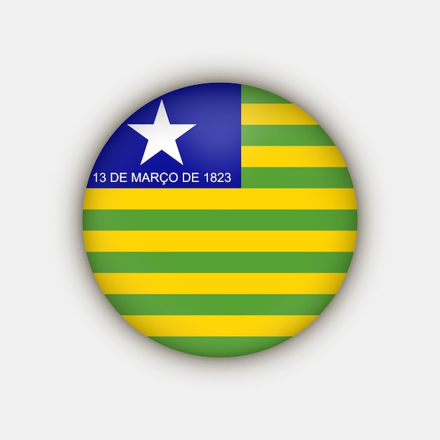 Estado de la bandera de Piauí de Brasil ilustración vectorial