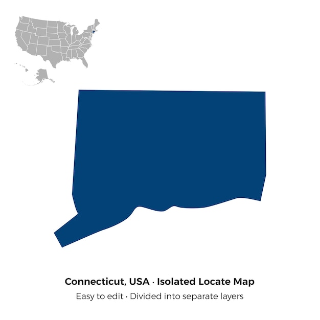El estado de Connecticut localiza el mapa aislado de Shilloutte