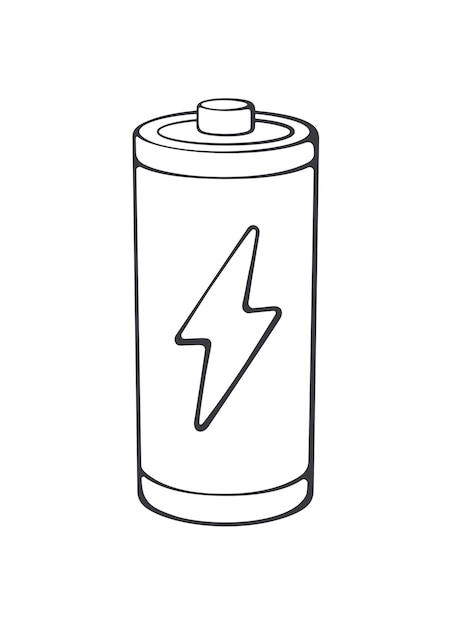 Estado de la energía de carga del acumulador de dispositivos eléctricos Icono de contorno Ilustración vectorial