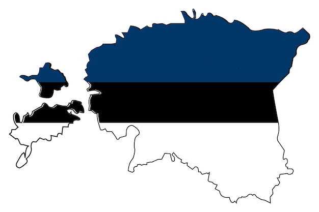 Estado Estonia sobre fondo blanco está aislado