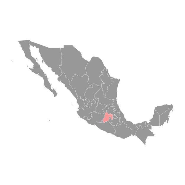 Estado de México mapa división administrativa del país de México ilustración vectorial