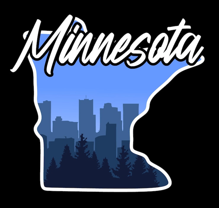 Vector el estado de minnesota con hermosas vistas naturales