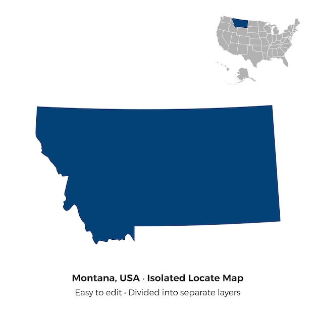 El estado de Montana localiza el mapa aislado de Shilloutte