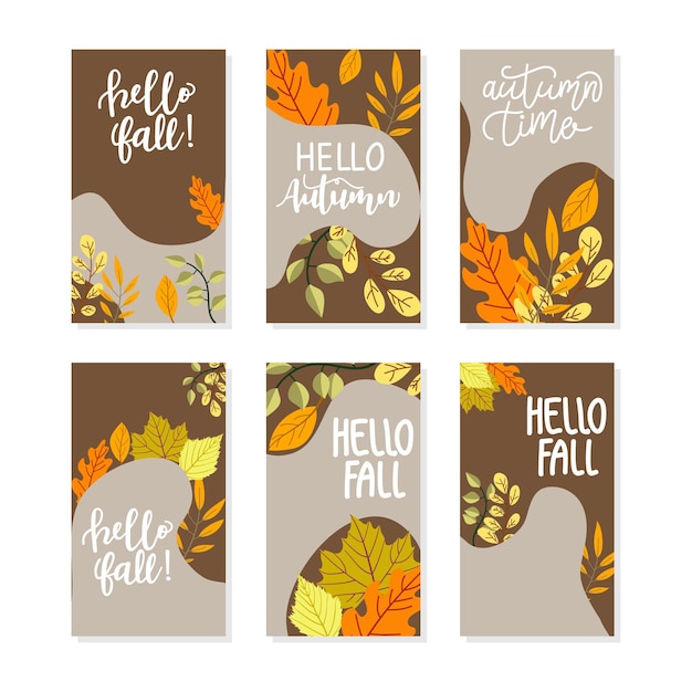 Vector estado de las redes sociales o plantilla de banner de historia en otoño abstracto o tema de otoño