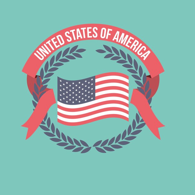 Estados unidos de américa con bandera de arco