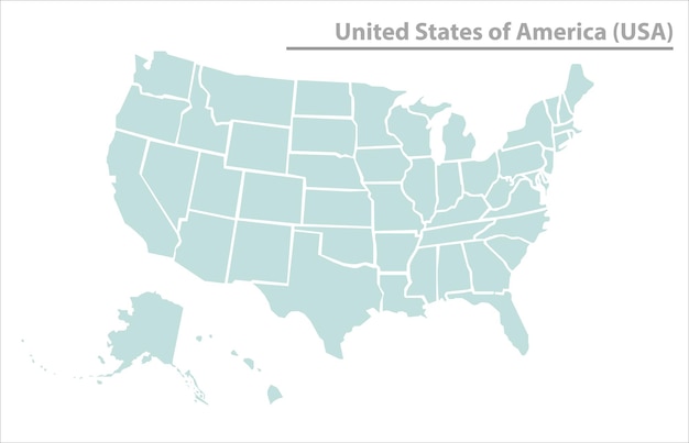 Estados Unidos de América mapa ilustración vector detallado mapa de Estados Unidos con estados