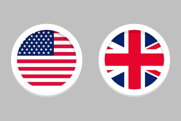 Estados Unidos de América y Reino Unido banderas vector ilustración