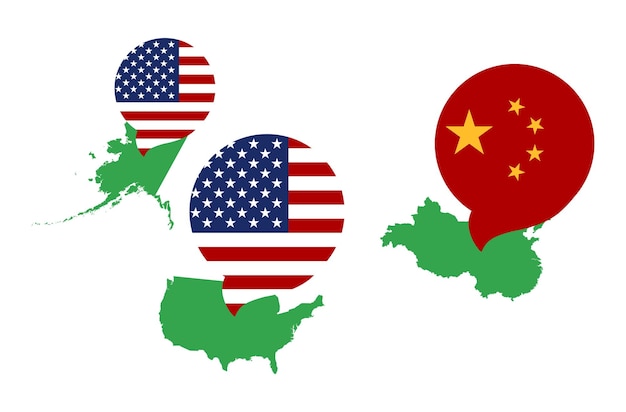 Vector estados unidos contra china