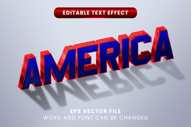 Estados Unidos Efecto de texto editable en 3D
