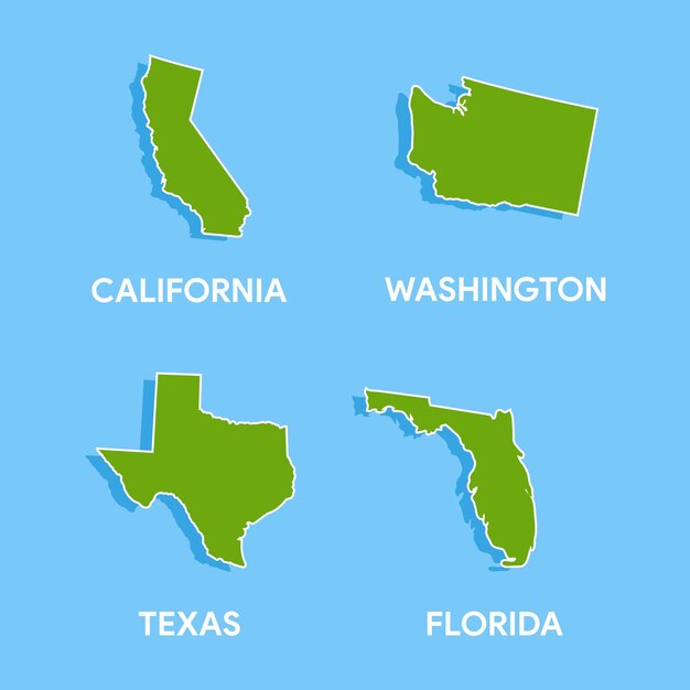 Estados Unidos Mapa de contorno dibujado a mano Ilustración vectorial