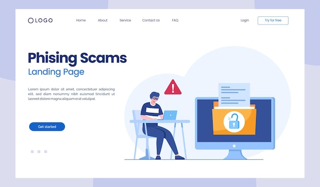 Estafas financieras Conjunto de metáforas de protección de datos Protección de control de seguridad cibernética de base de datos de servicios informáticos e información electrónica Banner de ilustraciones de metáforas de concepto aislado vectorial
