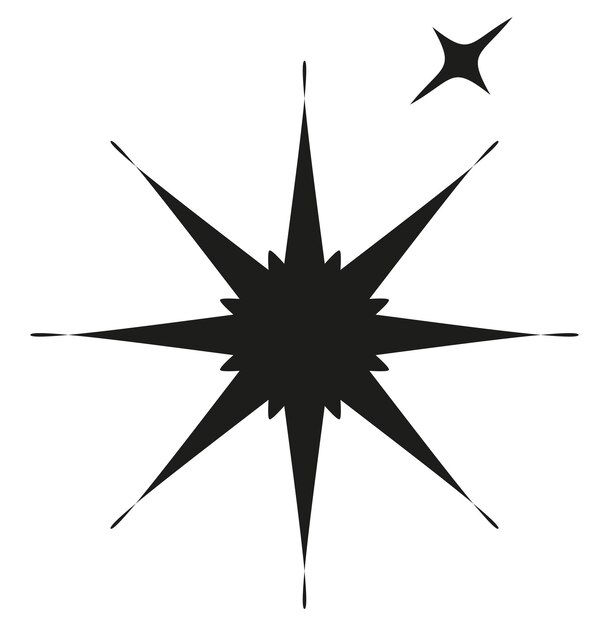 Estallido de estrellas negras con una sola estrella pequeña
