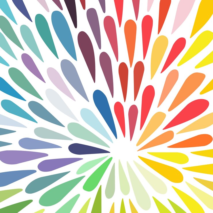 Un estallido de pétalos coloridos que se irradian hacia afuera