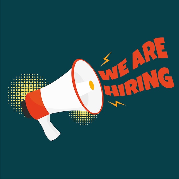 Estamos contratando anunciando vacantes con un megáfono