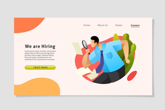 Vector estamos contratando landing page