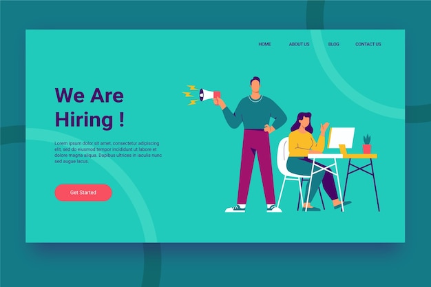 Vector estamos contratando landing page