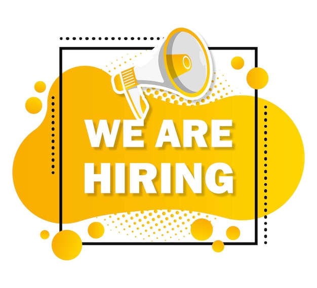 Estamos contratando vacantes de empleo plantilla de publicación de redes sociales de empleados diseño de megáfono moderno