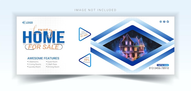 Estampa de banner de portada de Facebook para las propiedades inmobiliarias
