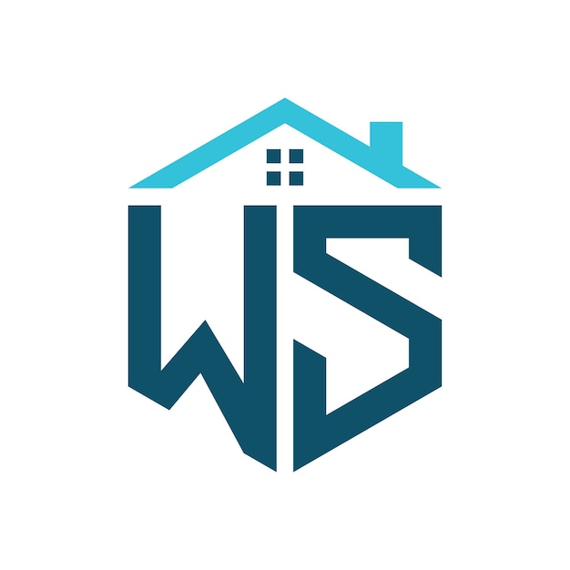 Estampa de carta de diseño de logotipo de WS para la construcción de bienes raíces o cualquier negocio relacionado con la casa
