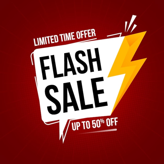 Estampa de cartel de venta flash Estampa de banner de venta de habla Diseño de burbuja de fondo abstracto Signo de electricidad