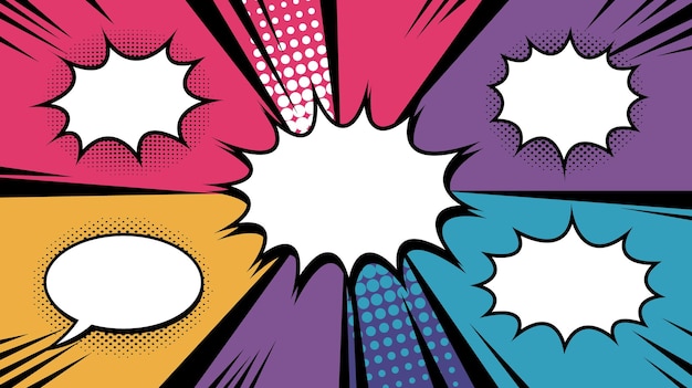 Estampa de diseño en blanco de estilo pop art de cómic abstracto con puntos aislados en el fondo