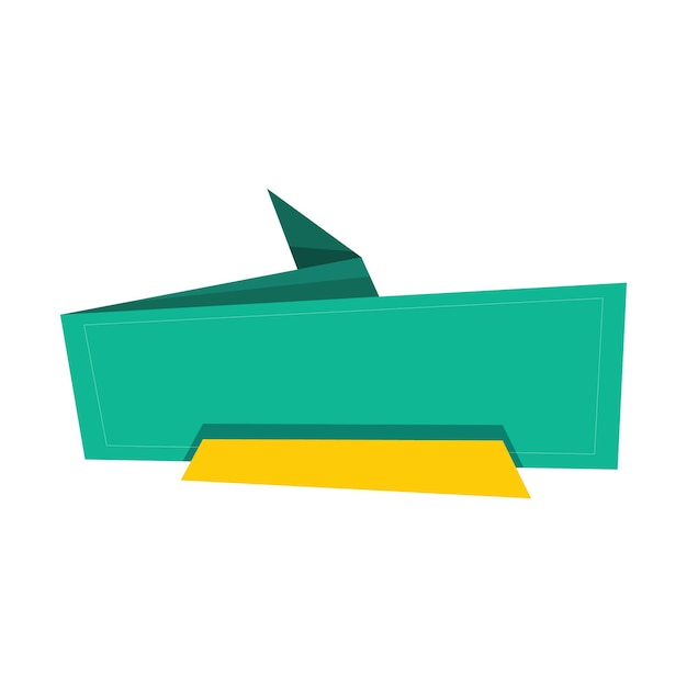 Estampa de diseño en blanco de la etiqueta de la bandera de venta de origami