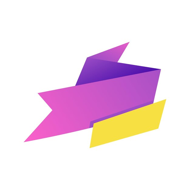 Estampa de diseño en blanco de la etiqueta de la bandera de venta de origami