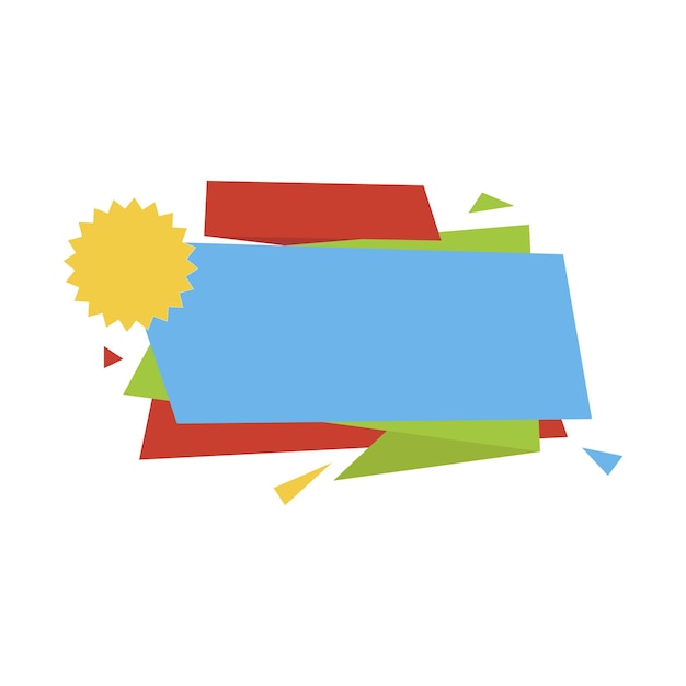 Estampa de diseño en blanco de la etiqueta de la bandera de venta de origami
