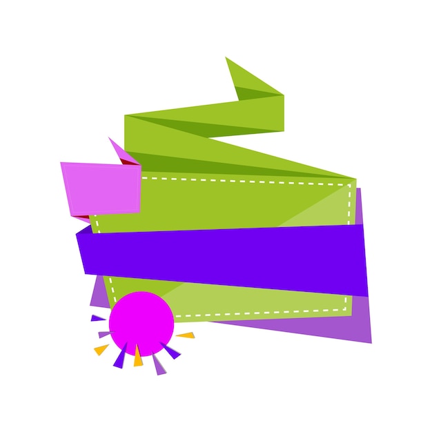 Estampa de diseño en blanco de la etiqueta de la bandera de venta de origami