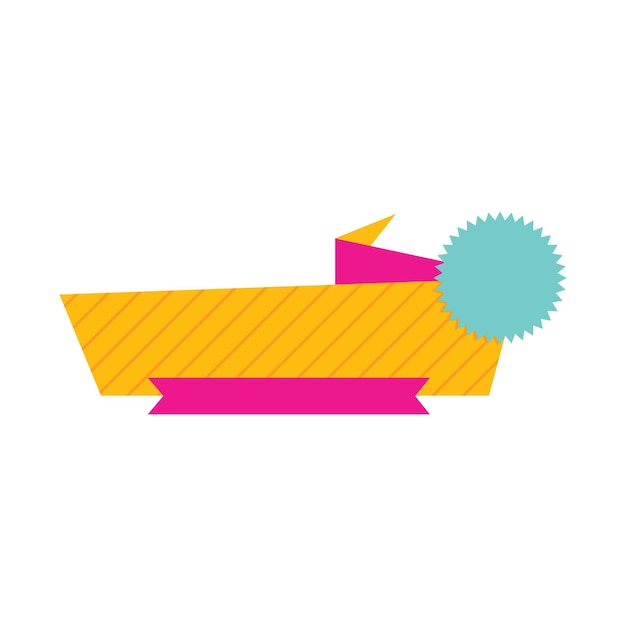 Estampa de diseño en blanco de la etiqueta de la bandera de venta de origami