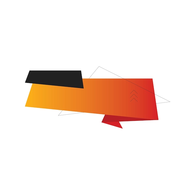 Estampa de diseño en blanco de la etiqueta de la bandera de venta de origami