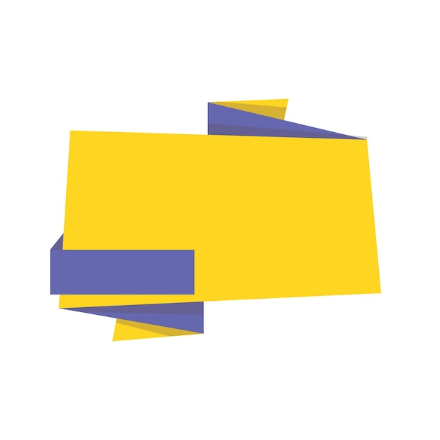 Estampa de diseño en blanco de la etiqueta de la bandera de venta de origami