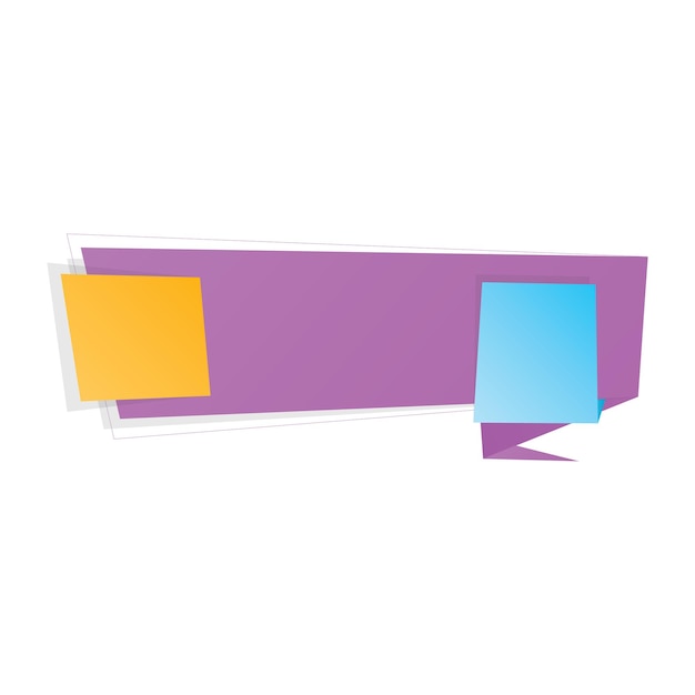 Estampa de diseño en blanco de la etiqueta de la bandera de venta de origami