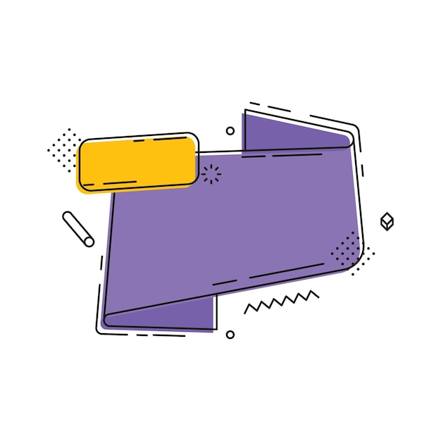 Estampa de diseño en blanco de la etiqueta de la bandera de venta de origami