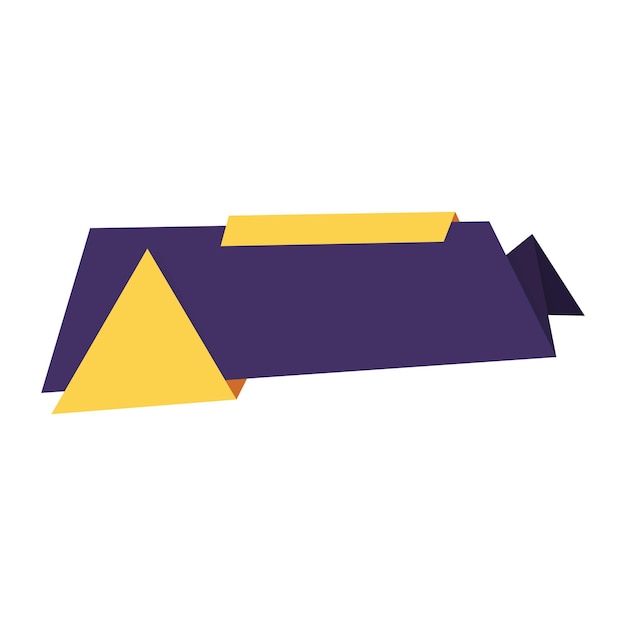 Estampa de diseño en blanco de la etiqueta de la bandera de venta de origami