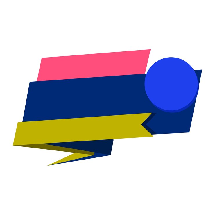 Vector estampa de diseño en blanco de la etiqueta de la bandera de venta de origami